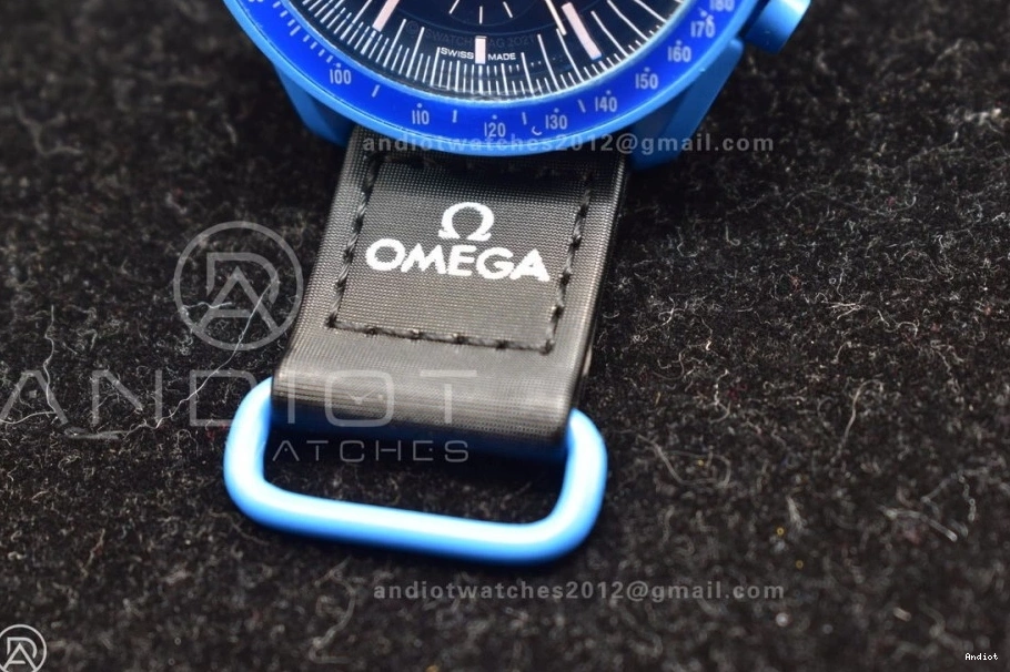 Reliable 1179 Moonwatch Omega Strap Neptune Nylon on x Mission to Swatch Quartz Bioceramic 0717